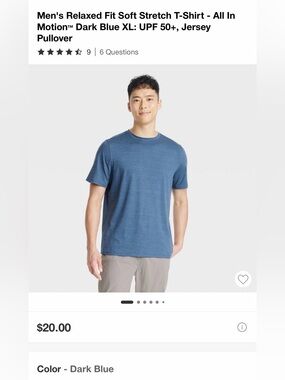 all in motion Men's Short-Sleeve Crewneck Tee in Heather Blue